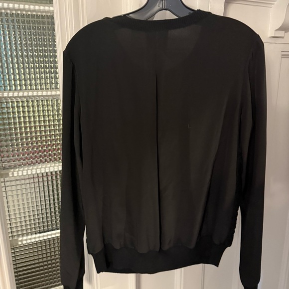 VINCE Black Long Sleeve Silk & Cotton Women's  Top Medium Fabulous $195 - Picture 4 of 10